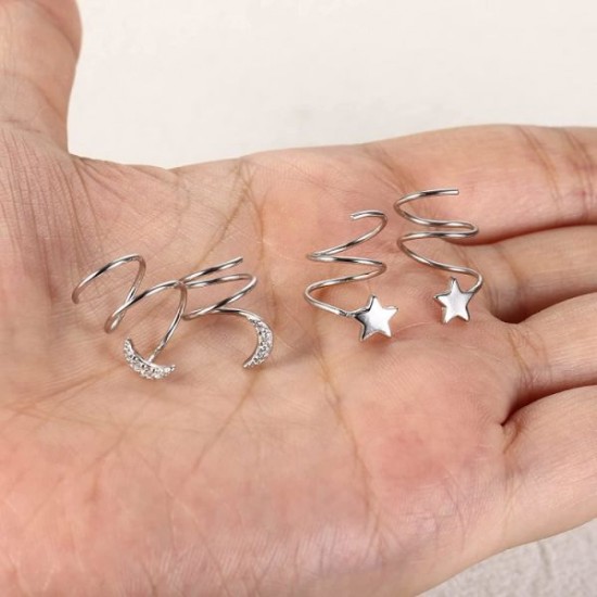 2Pair Twist Crawler Earrings Double Hoop Climber Cuff Earrings For Women Star Moon Butterfly Cartilage Wrap Earrings Heart CZ Minimalist Piercing Earring Hypoallergenic 2Pair Twist Crawler Earrings Double Hoop Climber Cuff Earrings For Women Star Moon Butterfly Cartilage Wrap Earrings Heart CZ Minimalist Piercing Earring Hypoallergenic